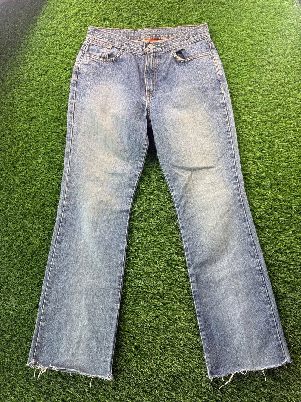 Future Basics Studded Bootcut Jeans Womens Size 9 Rock Blast USA Denim Made USA